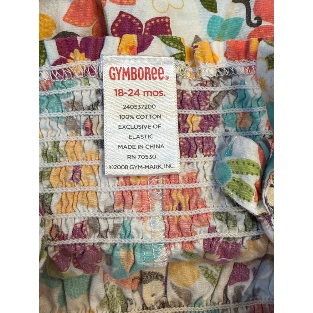 Gymboree Baby Girl Monkey Floral Bubble Romper 18-24 Months Cotton Sunsuit